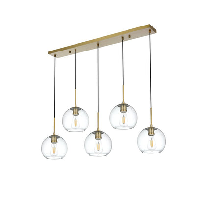 Baxter 41.5 Inch Pendant Clear Shade in Satin Gold