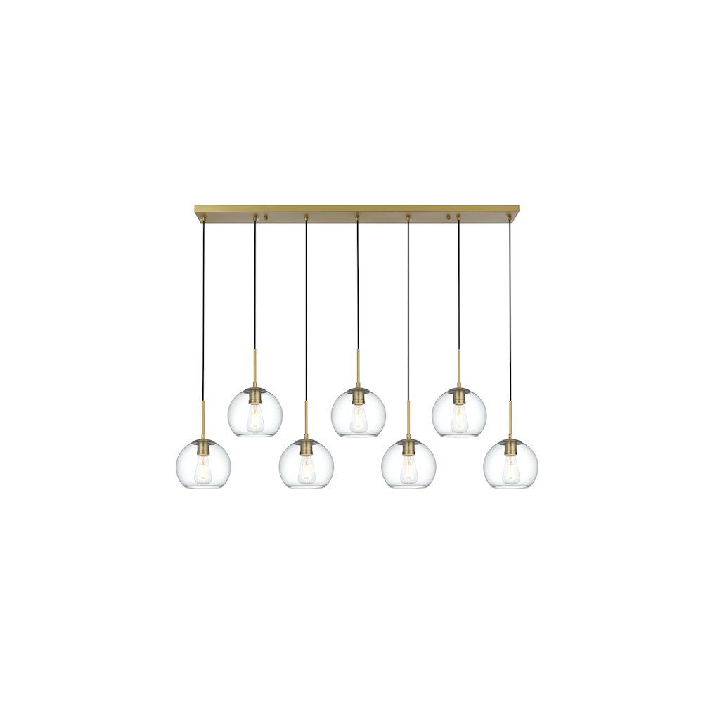 Baxter 54 Inch Pendant Clear Shade in Satin Gold