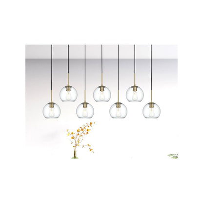 Baxter 54 Inch Pendant Clear Shade in Satin Gold