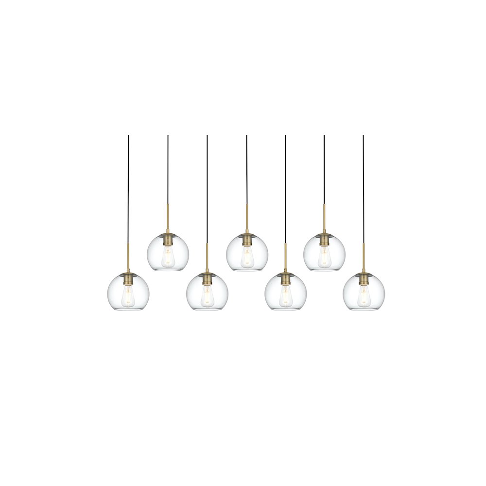 Baxter 54 Inch Pendant Clear Shade in Satin Gold