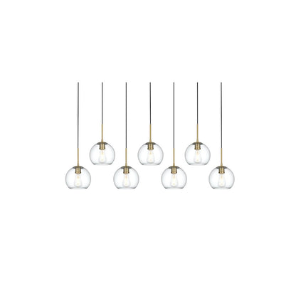 Baxter 54 Inch Pendant Clear Shade in Satin Gold