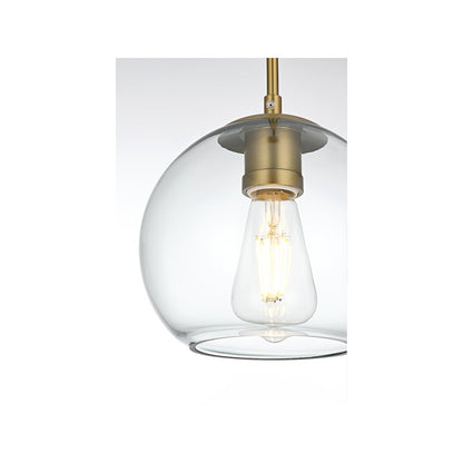 Baxter 54 Inch Pendant Clear Shade in Satin Gold