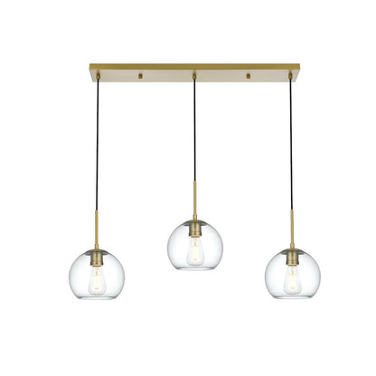 Baxter 36 Inch Pendant Clear Shade in Satin Gold