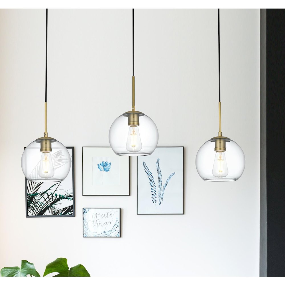 Baxter 36 Inch Pendant Clear Shade in Satin Gold