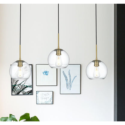 Baxter 36 Inch Pendant Clear Shade in Satin Gold