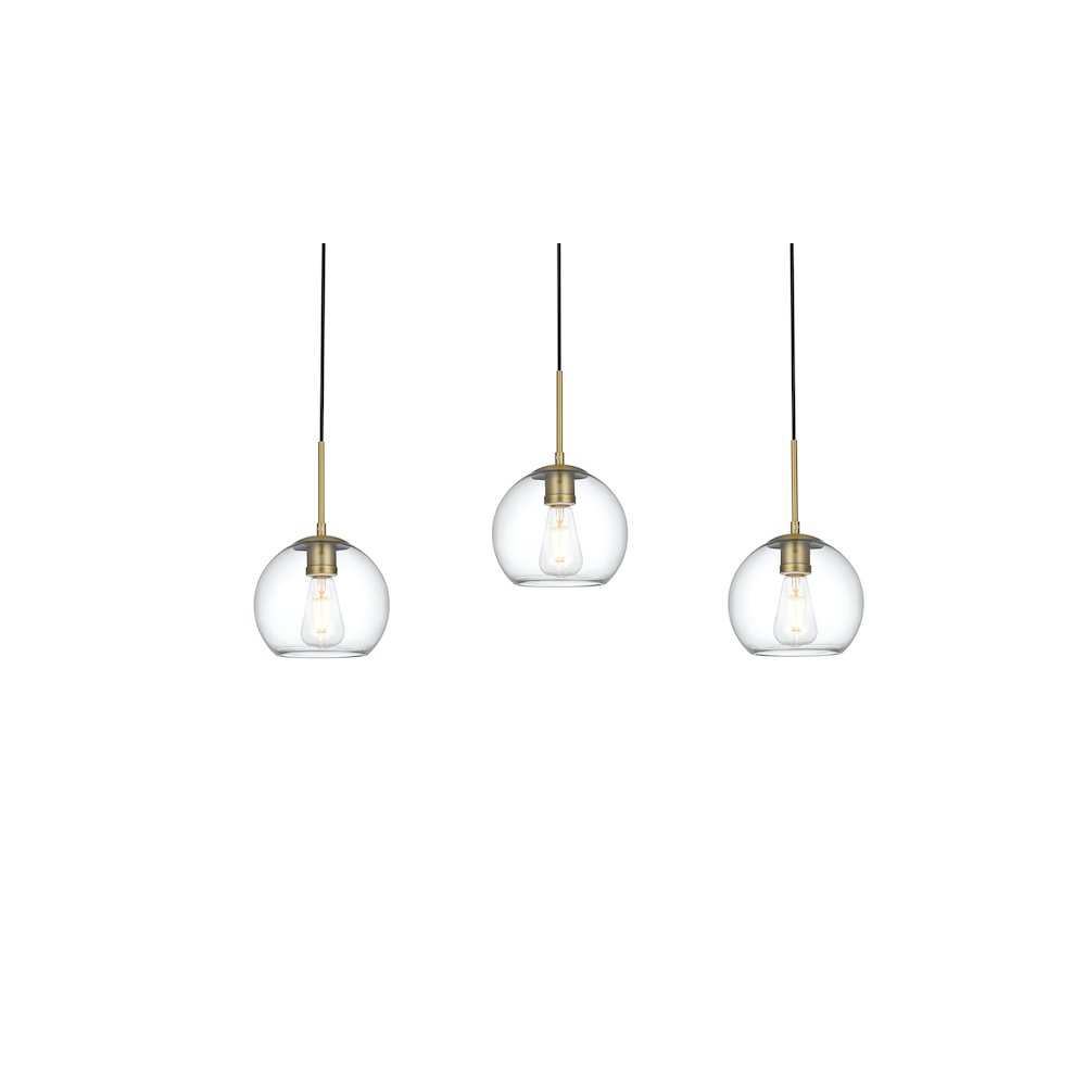 Baxter 36 Inch Pendant Clear Shade in Satin Gold