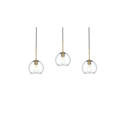 Baxter 36 Inch Pendant Clear Shade in Satin Gold