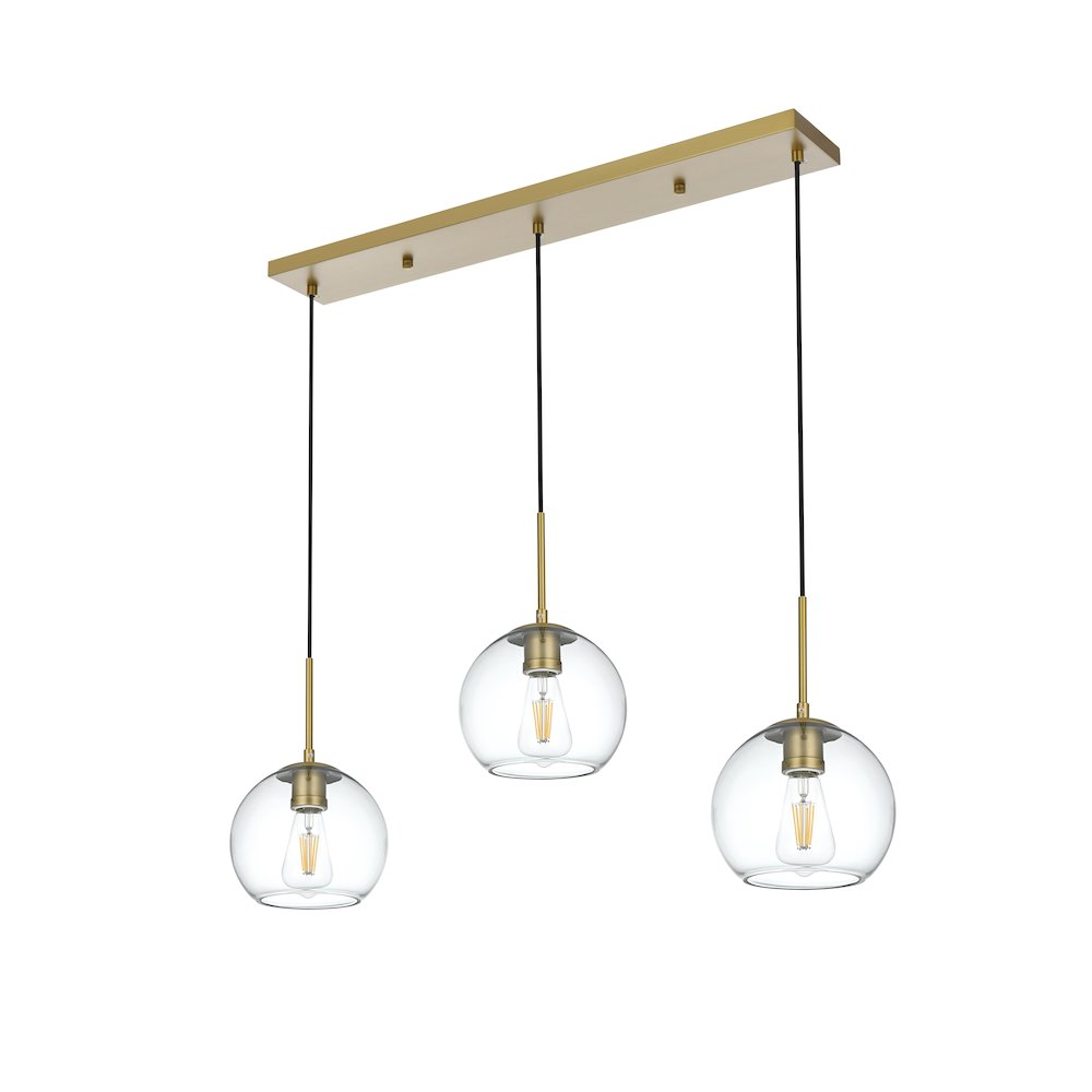 Baxter 36 Inch Pendant Clear Shade in Satin Gold
