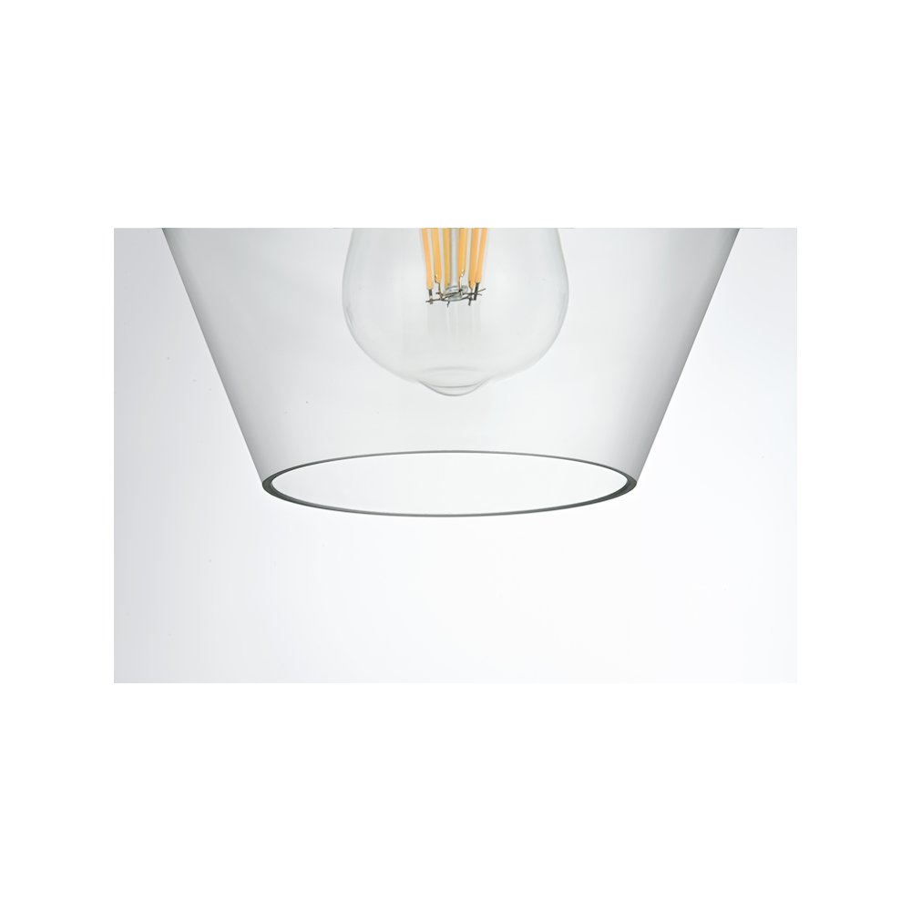 Gene 8 Inch Flush Mount Clear Shade in Satin Gold
