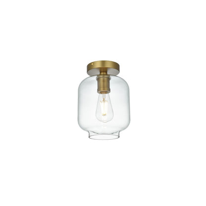 Collier 7.5 Inch Flush Mount Clear Shade in Satin Gold