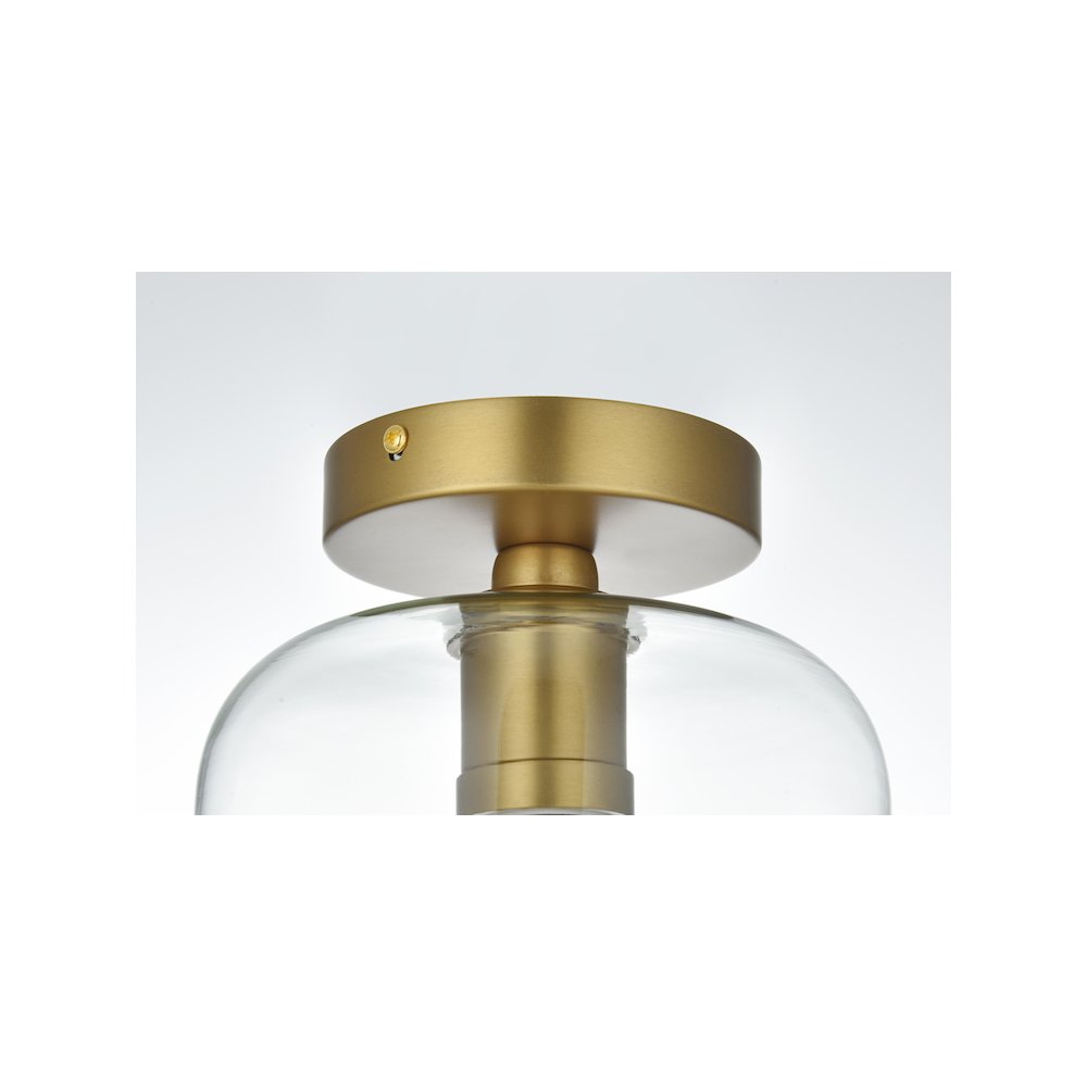 Collier 7.5 Inch Flush Mount Clear Shade in Satin Gold