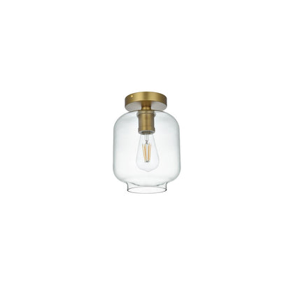 Collier 7.5 Inch Flush Mount Clear Shade in Satin Gold