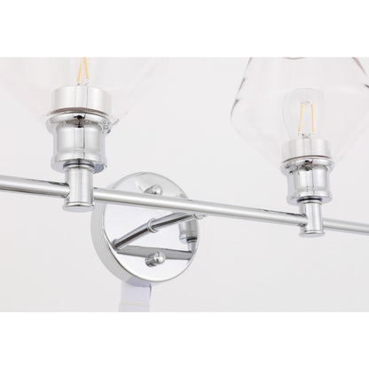 Gene 2 light Chrome and Clear glass Wall sconce