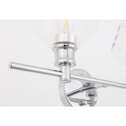 Gene 2 light Chrome and Clear glass Wall sconce