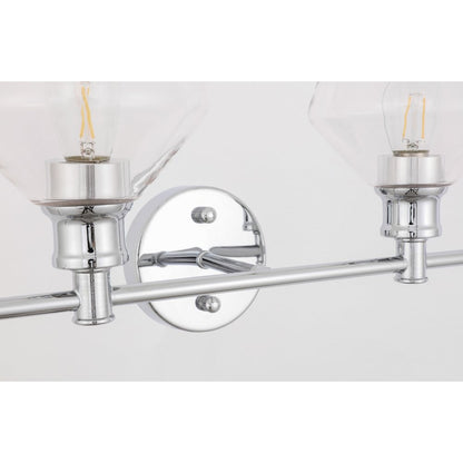 Gene 2 light Chrome and Clear glass Wall sconce