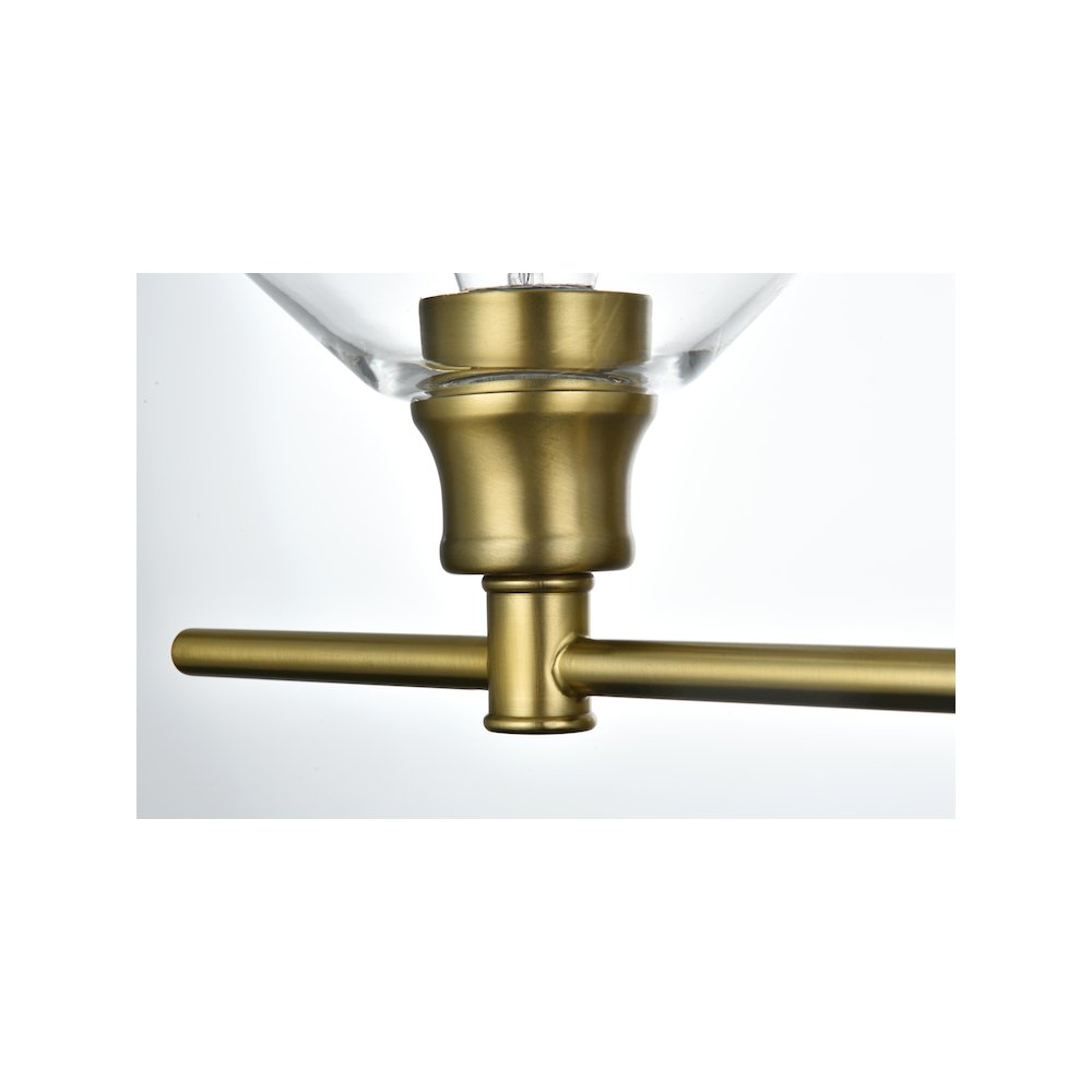 Gene 2 Light Satin Gold and Clear Glass Wall Sconce