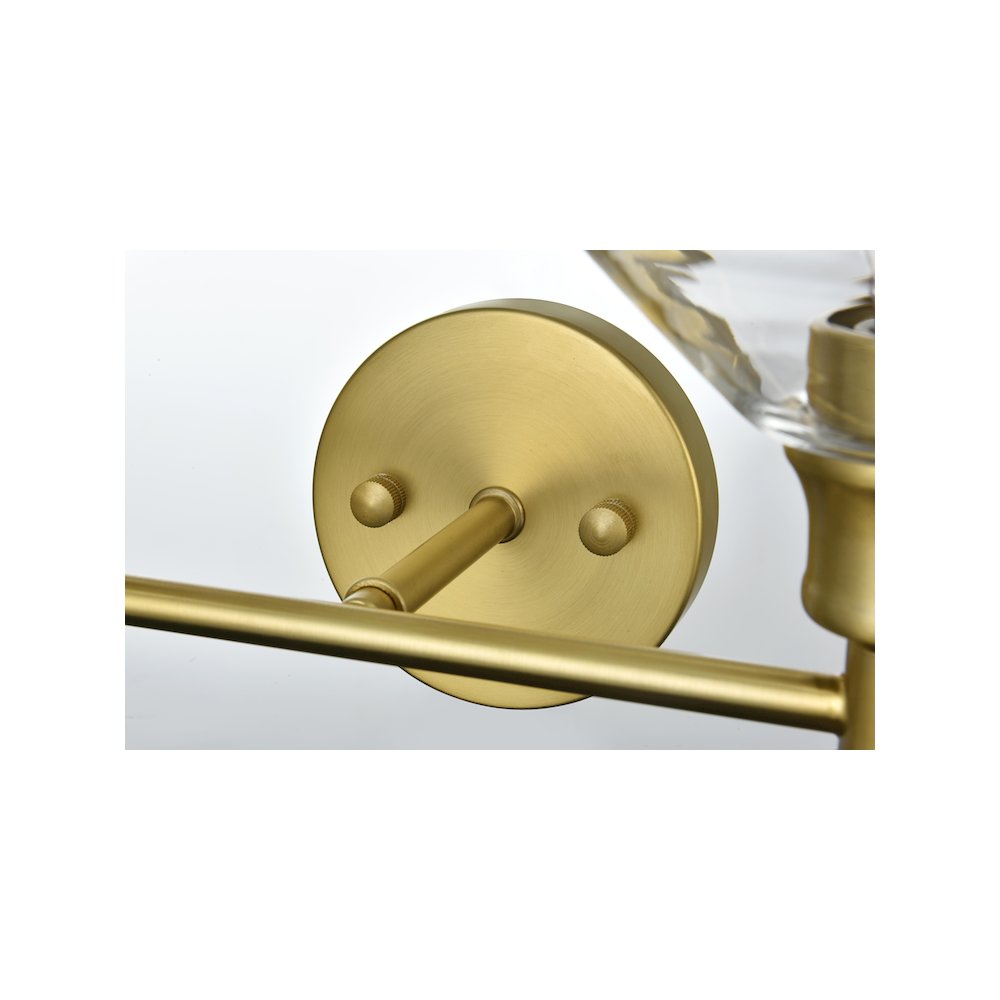 Gene 2 Light Satin Gold and Clear Glass Wall Sconce