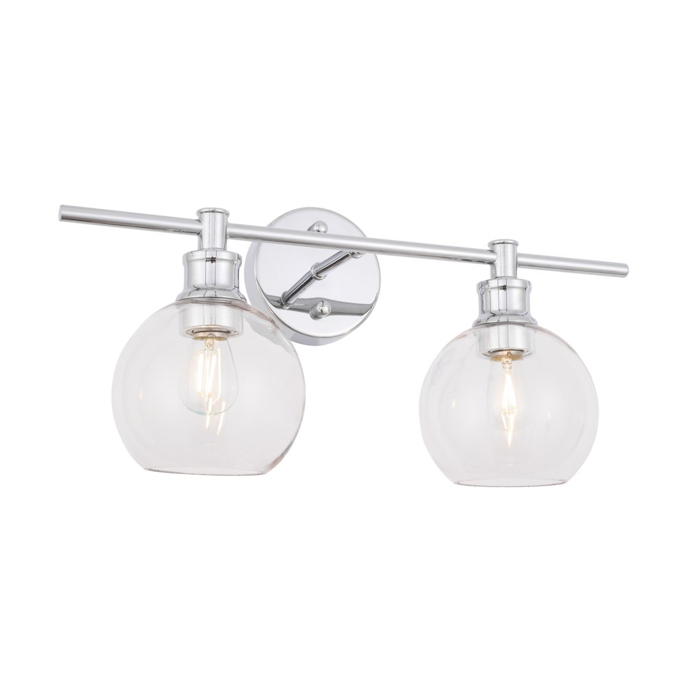 Collier 2 light Chrome and Clear glass Wall sconce