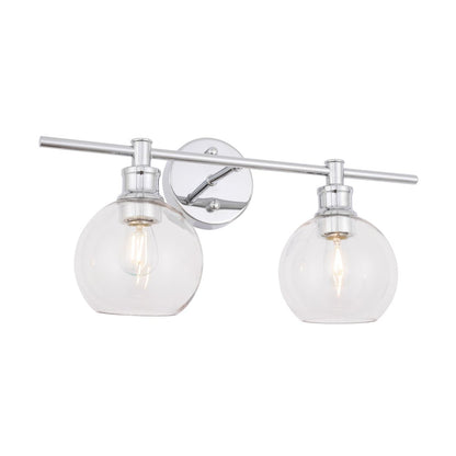 Collier 2 light Chrome and Clear glass Wall sconce