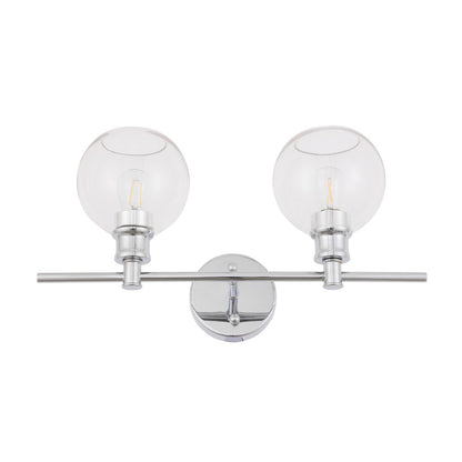 Collier 2 light Chrome and Clear glass Wall sconce