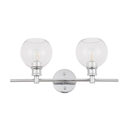 Collier 2 light Chrome and Clear glass Wall sconce