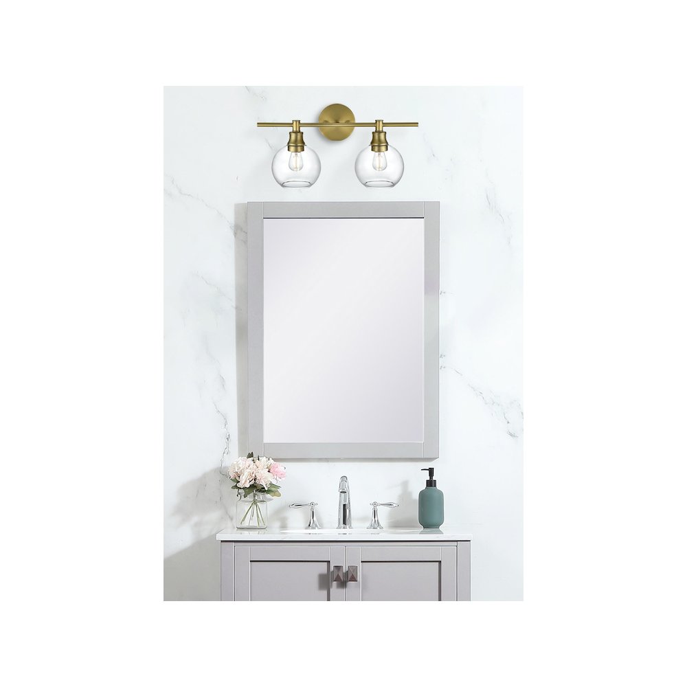 Collier 2 Light Satin Gold and Clear Glass Wall Sconce