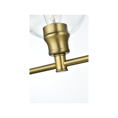 Collier 2 Light Satin Gold and Clear Glass Wall Sconce