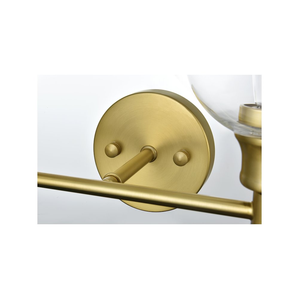 Collier 2 Light Satin Gold and Clear Glass Wall Sconce