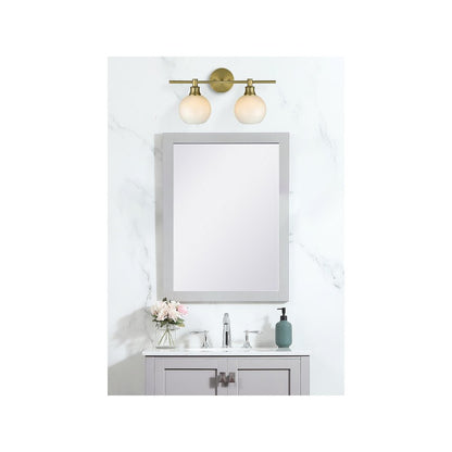 Collier 2 Light Satin Gold and Frosted White Glass Wall Sconce