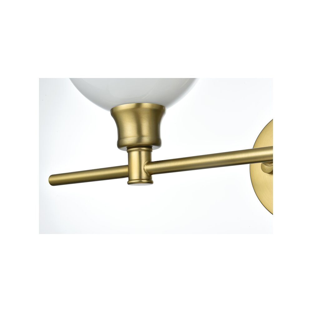 Collier 2 Light Satin Gold and Frosted White Glass Wall Sconce