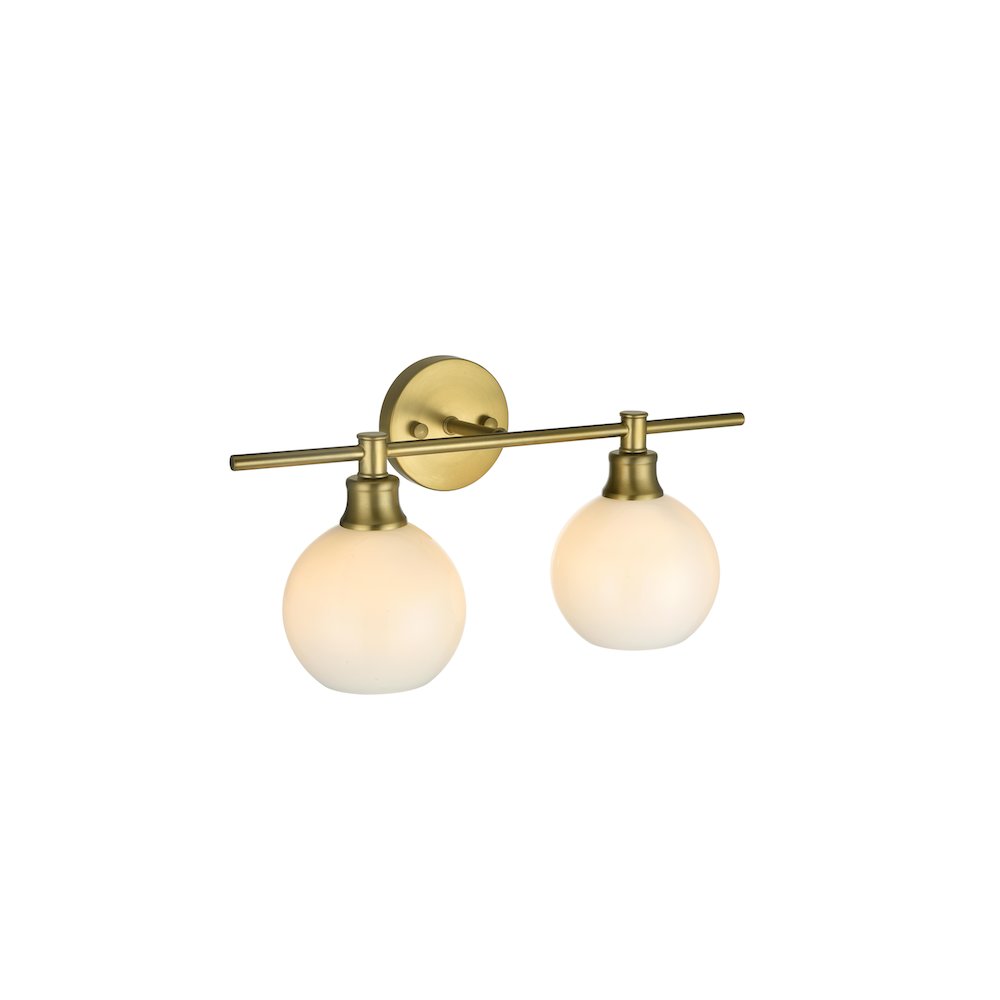 Collier 2 Light Satin Gold and Frosted White Glass Wall Sconce