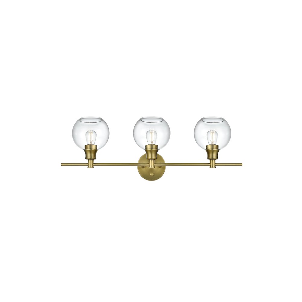 Collier 3 Light Satin Gold and Clear Glass Wall Sconce