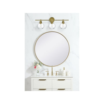 Collier 3 Light Satin Gold and Clear Glass Wall Sconce