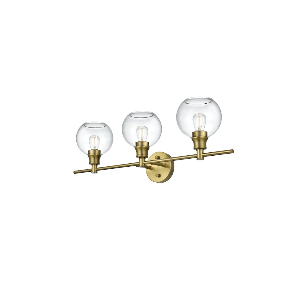 Collier 3 Light Satin Gold and Clear Glass Wall Sconce