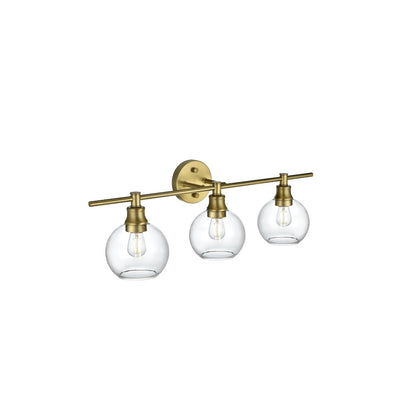 Collier 3 Light Satin Gold and Clear Glass Wall Sconce