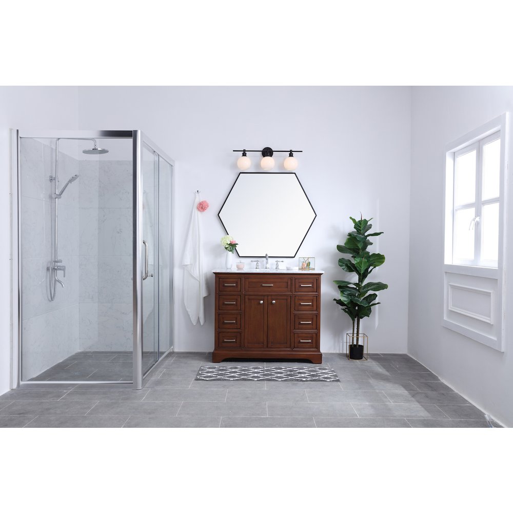 Collier 3 light Black and Frosted white glass Wall sconce