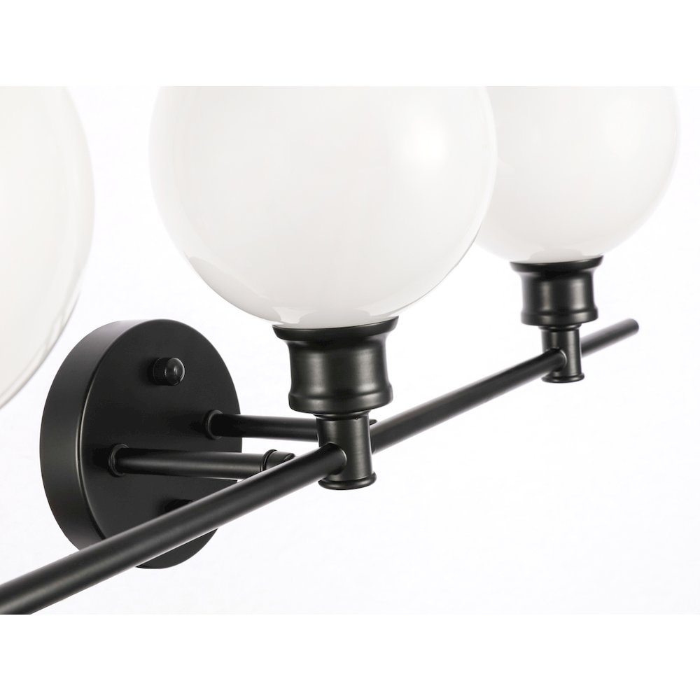 Collier 3 light Black and Frosted white glass Wall sconce