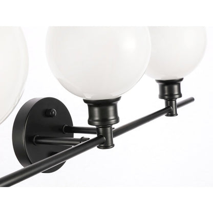 Collier 3 light Black and Frosted white glass Wall sconce