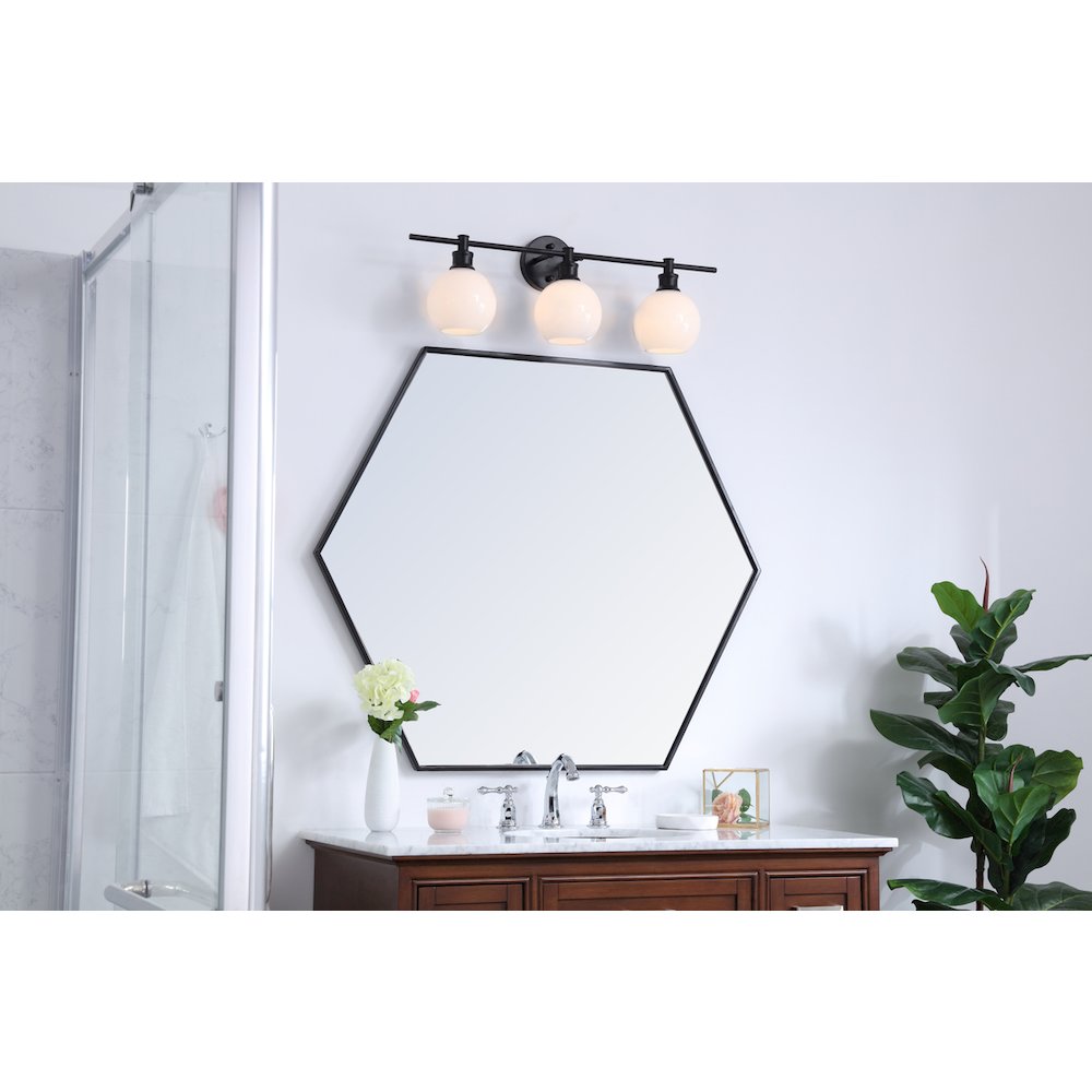 Collier 3 light Black and Frosted white glass Wall sconce