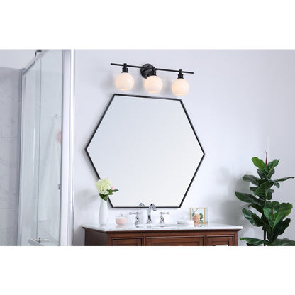 Collier 3 light Black and Frosted white glass Wall sconce