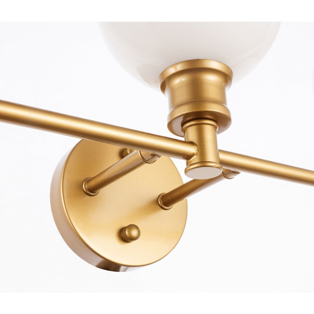 Collier 3 light Brass and Frosted white glass Wall sconce