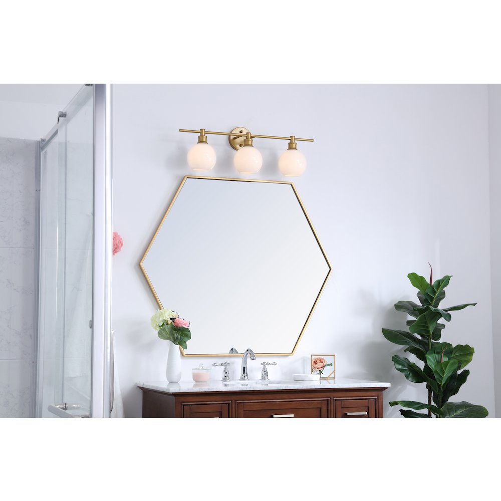Collier 3 light Brass and Frosted white glass Wall sconce