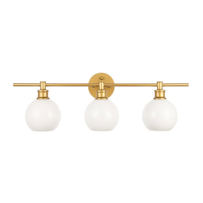Collier 3 light Brass and Frosted white glass Wall sconce