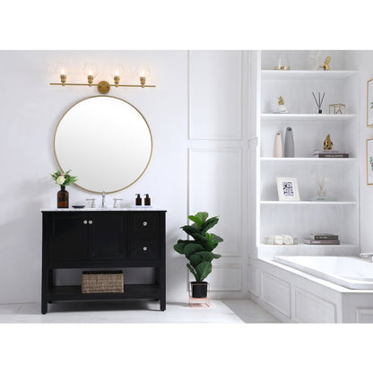 Gene 4 light Brass and Clear glass Wall sconce