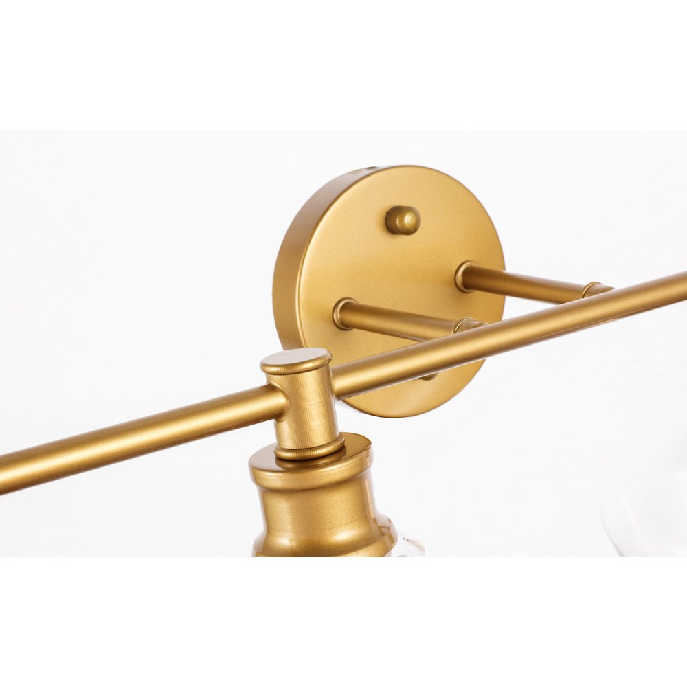 Gene 4 light Brass and Clear glass Wall sconce