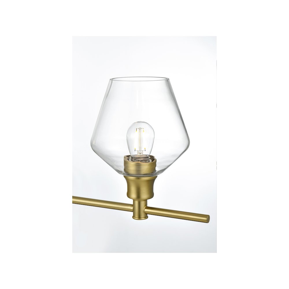 Gene 4 Light Satin Gold and Clear Glass Wall Sconce