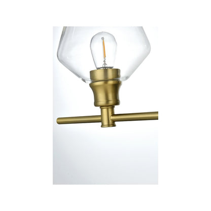 Gene 4 Light Satin Gold and Clear Glass Wall Sconce