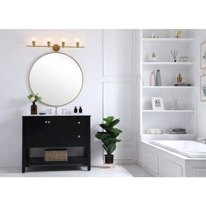 Collier 4 light Brass and Clear glass Wall sconce