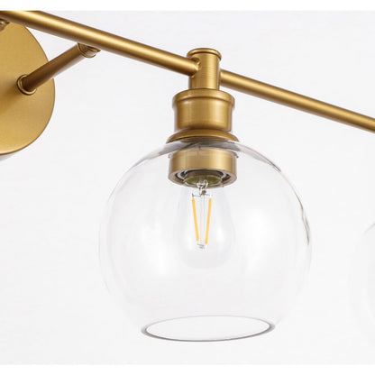 Collier 4 light Brass and Clear glass Wall sconce