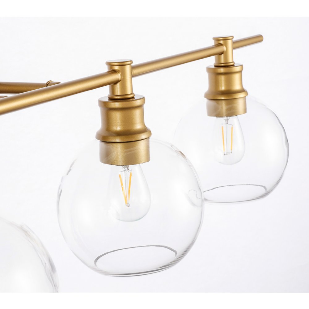 Collier 4 light Brass and Clear glass Wall sconce